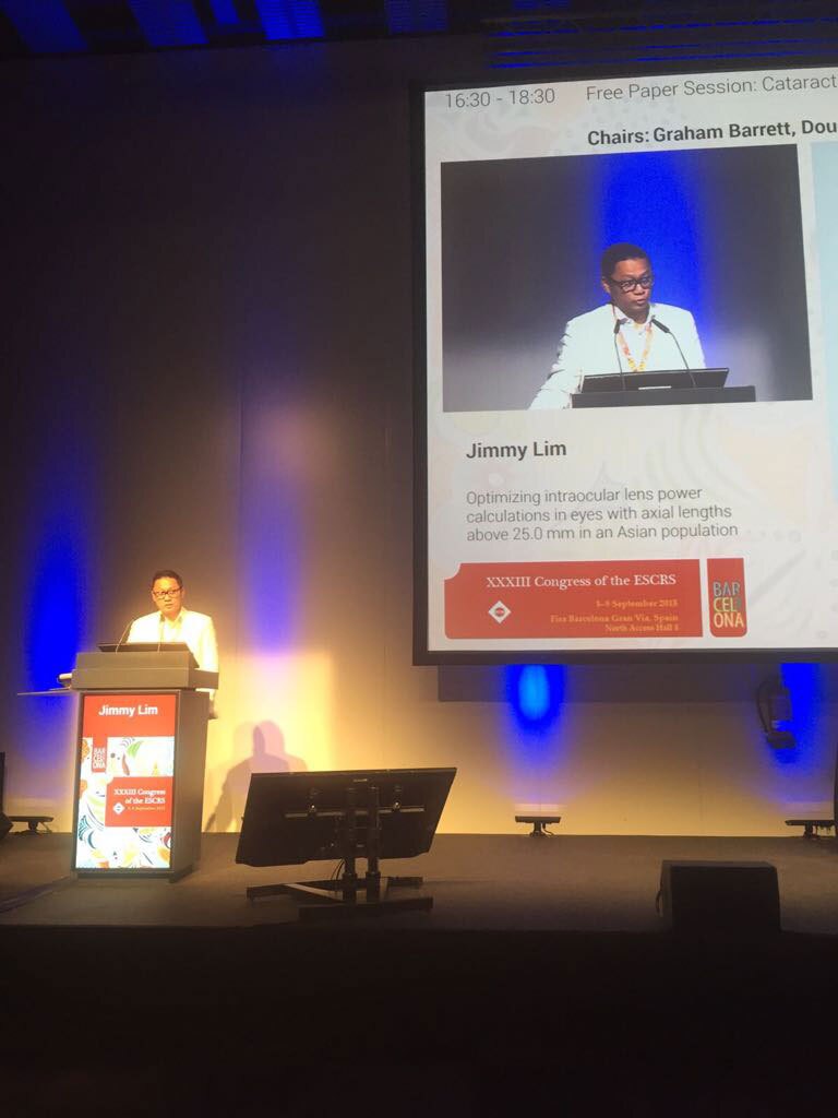 Dr Jimmy Lim Speaker at ESCRS Symposium & Congress, Barcelona